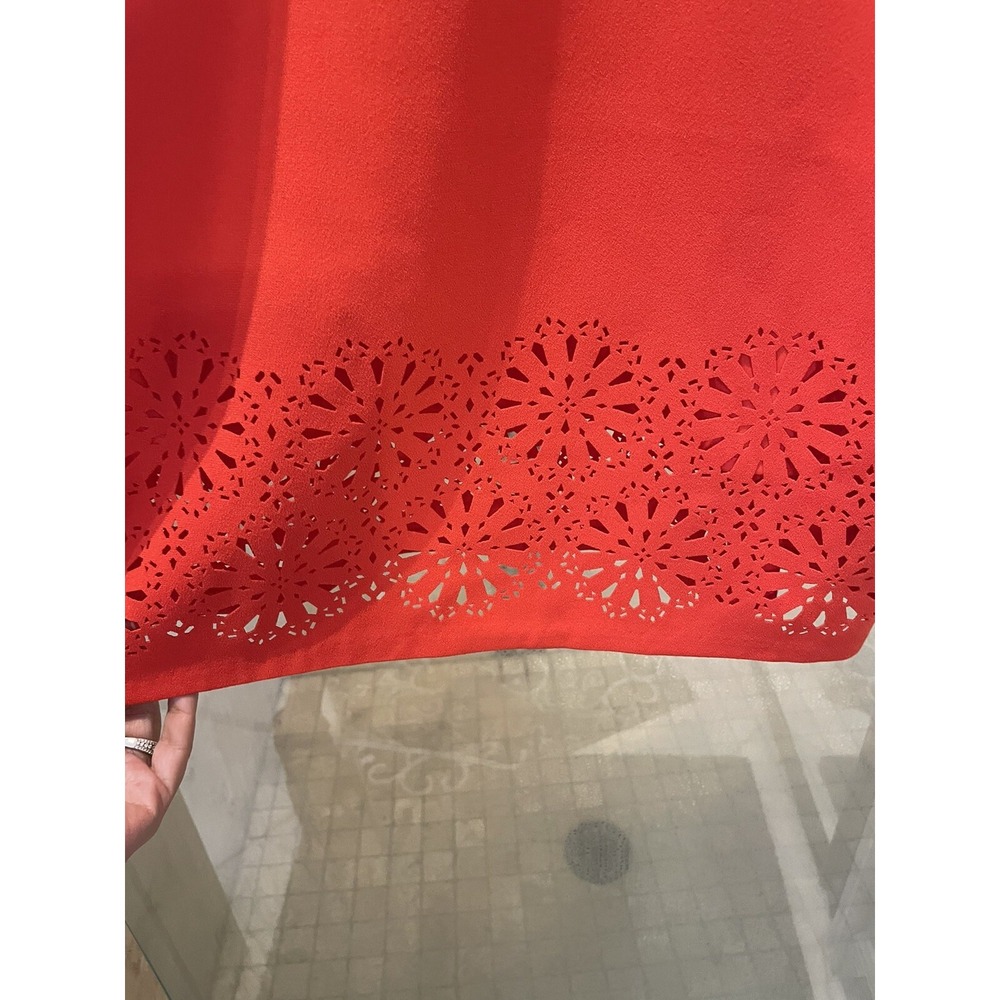 Banana Republic 2 Orange Laser Cut Out Sheath Dress Sleeveless August NWT - Picture 5 of 12